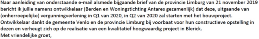 Centrumplan Blerick Subsidie 62
