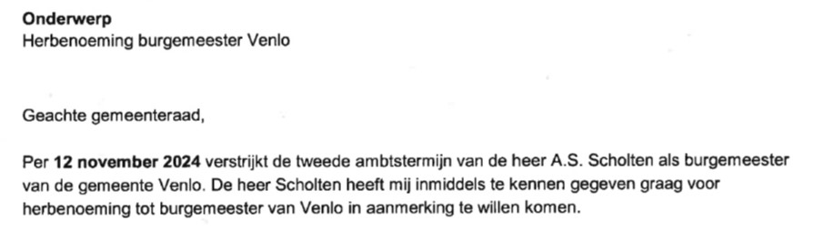 Herbenoeming Antoin Scholten Venlo Doofpot 1