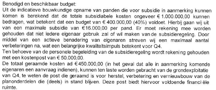 Subsidie Q4 Venlo 1